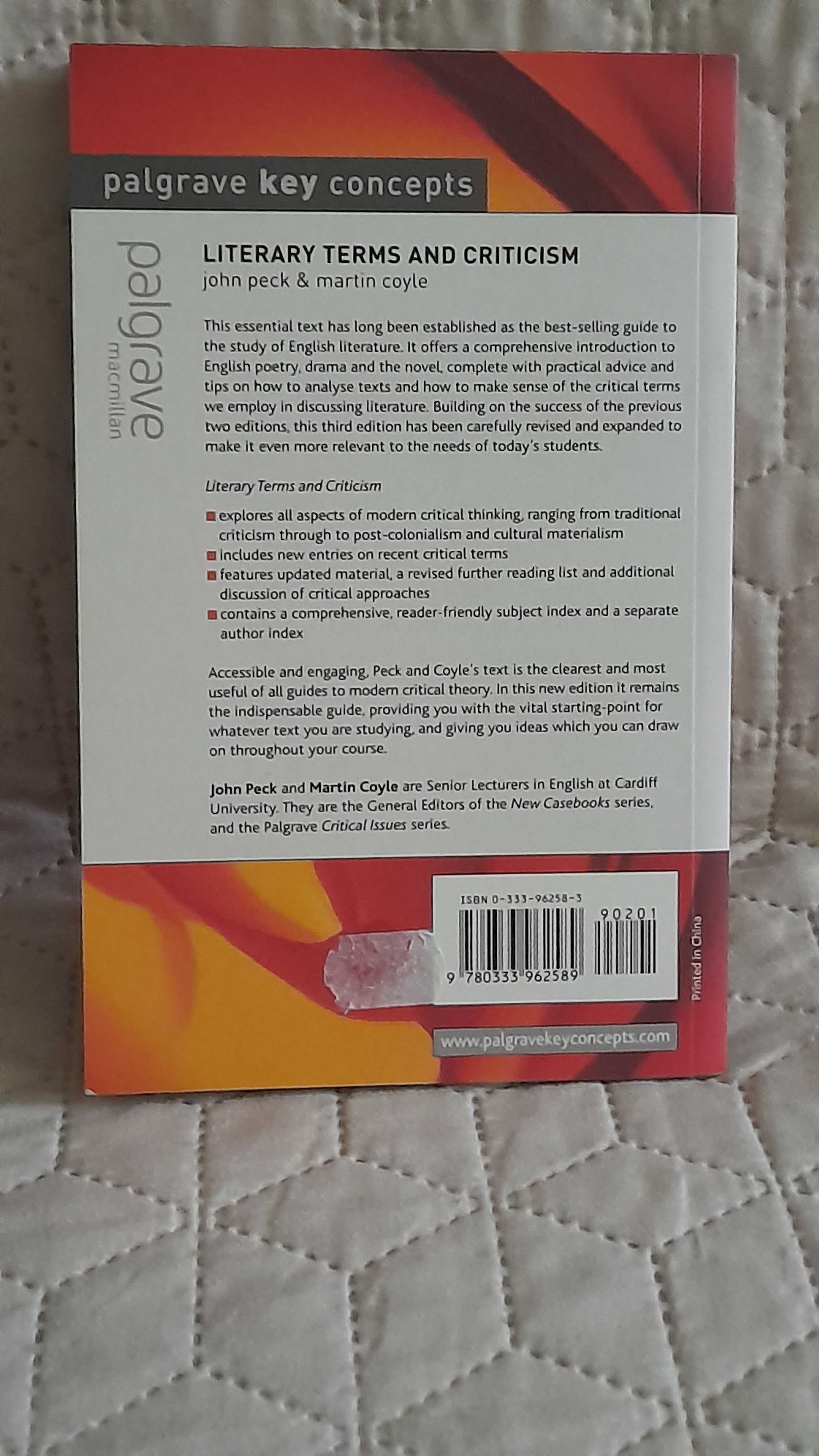 J. Peck M. Coyle, Literary Terms And Criticism, Palgrave Macmillan bdb