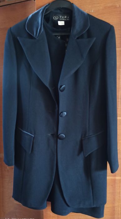 Женский Костюм осенний (укороченное платье, пиджак) натуральная ткань