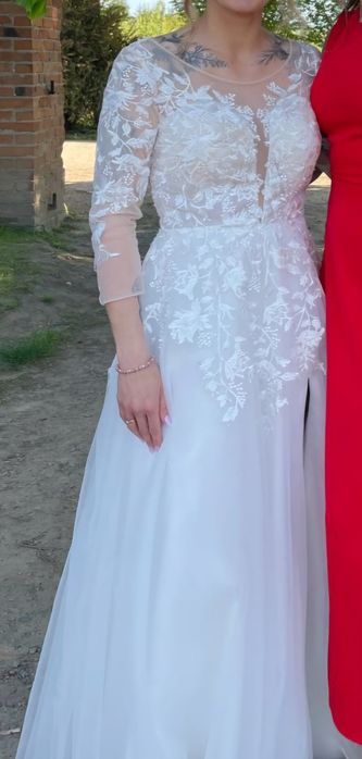 Suknia ślubna kolor ecru rozmiar 36/38