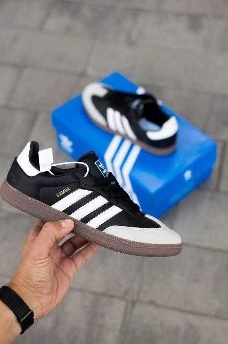 Мужские кроссовки Adidas Samba Black White 41-46 адидас Знижжка