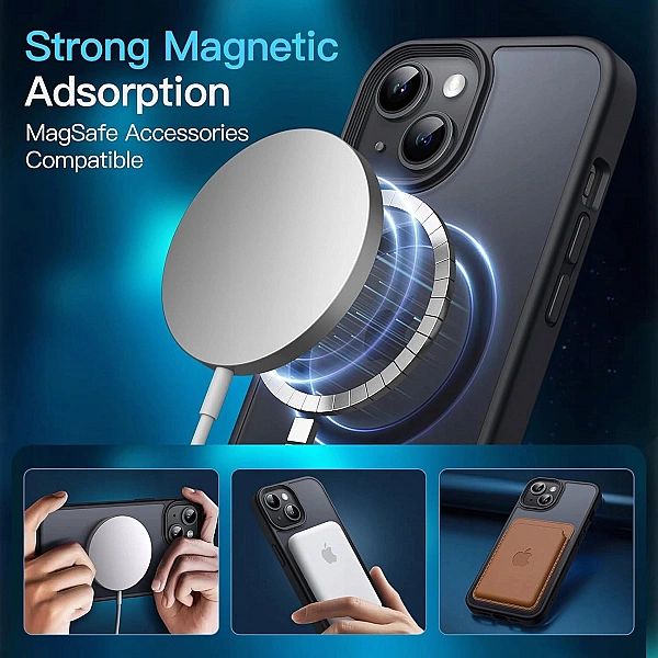 Etui Magnetyczne dla iPhone 13/6,1" x2 Szkło Hartowane JETech 3 w 1 Cz
