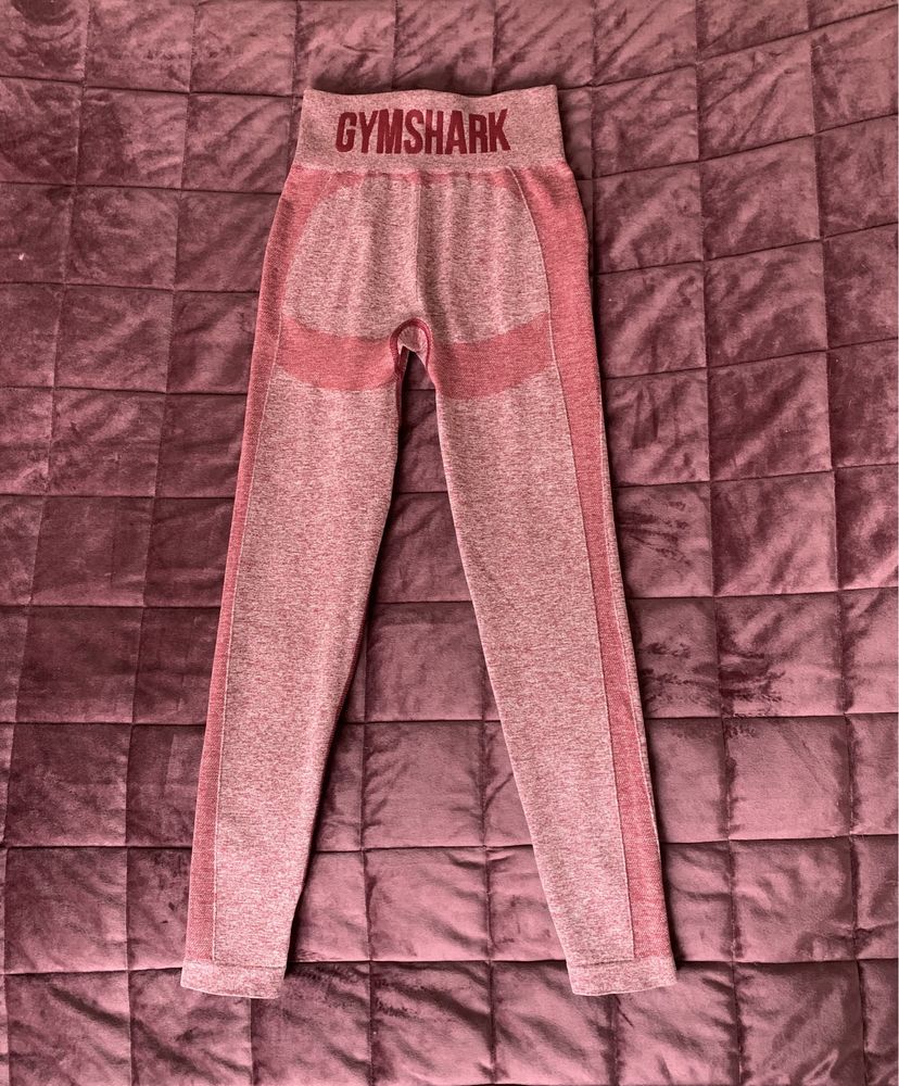 Gymshark legginsy sportowe S na silownie pudrowy roz wysoki stan