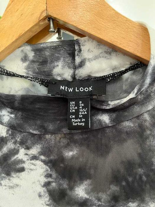 New Look bluzka koszulka mgiełka prześwitująca 36 S
