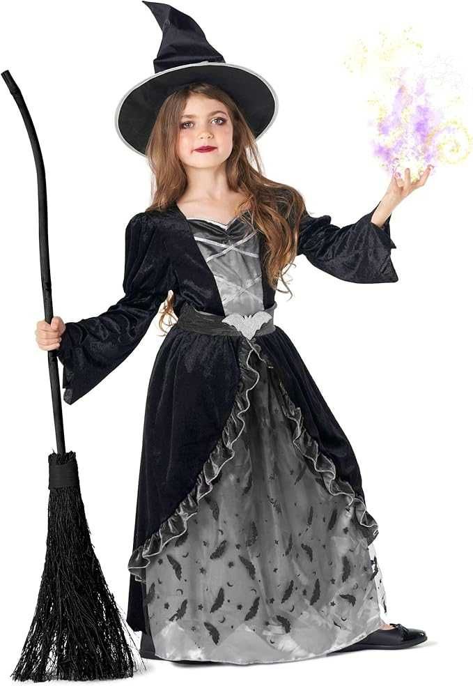 Kostium czarownicy dla dziewczynek na Halloween Roz. 107-120cm Q450