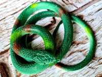 --NOWY Długi zielony gumowy wąż - figurka zabawka