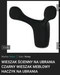 Wieszak ścienny na ubrania czarny 4 szt.