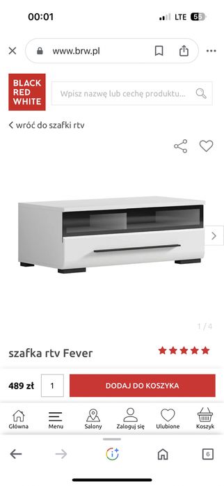 Szafki pod TV Fever.Biały połysk