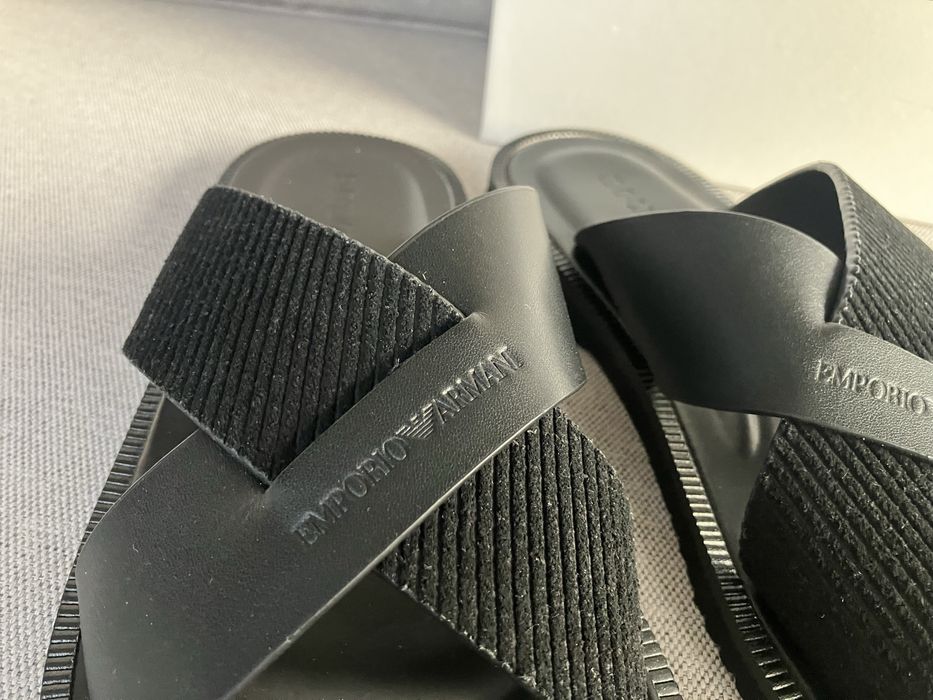 Emporio Armani skorzane meskie klapki Nowe Okazja 46