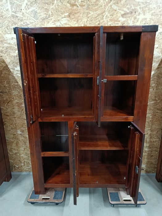 Kredens, biblioteczka duża, komoda wysoka, kolonialna. Podświetlenie
