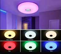 Lampa plafon LED RGB, głośnik