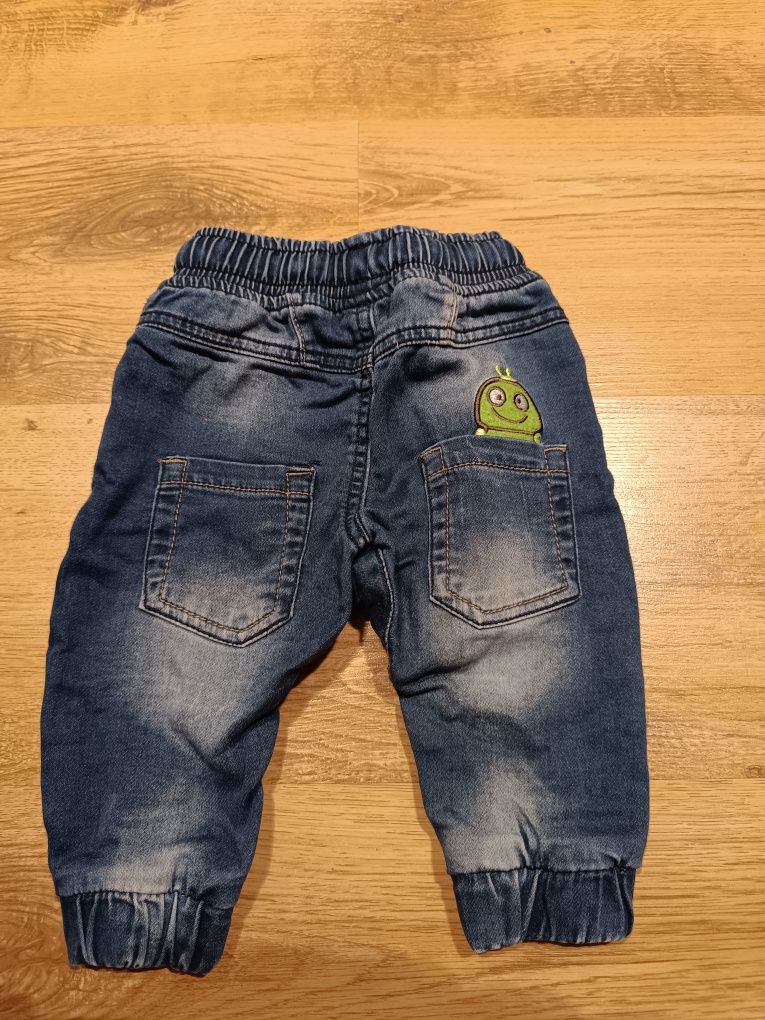 Joggery Cool Club r. 62-68 cm  spodnie jeansowe z kosmicznym motywem