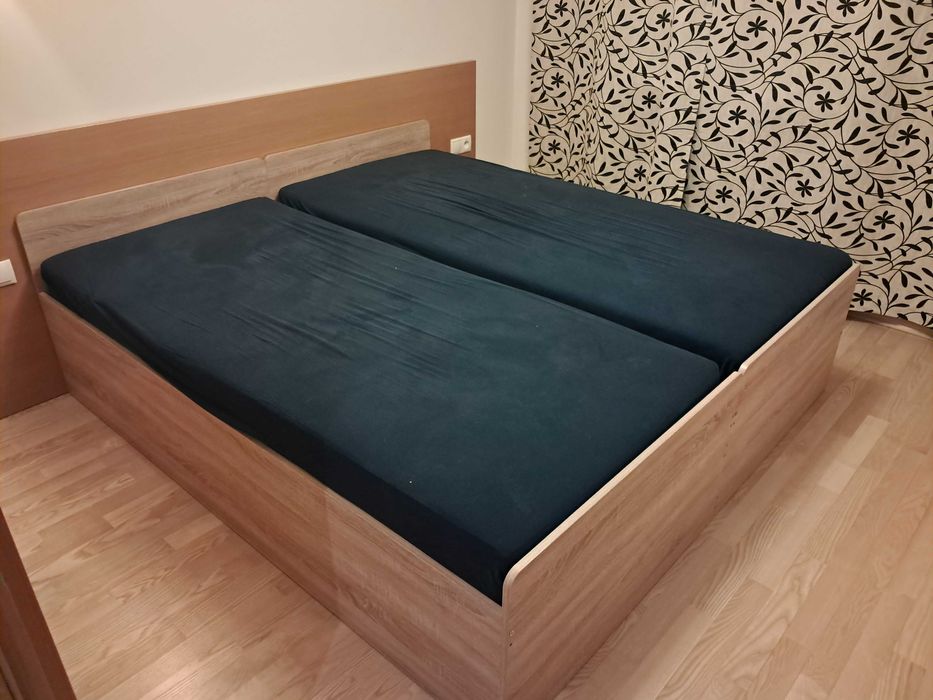 Łóżko jednoosobowe z materacem 2 szt