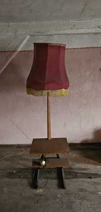 Lampa PRL ze stolikiem abażur