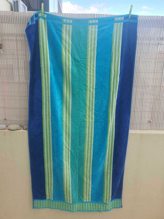 Toalha praia azul e verde