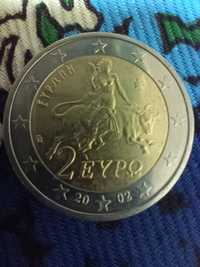 Moeda 2 Euros Grécia 2002 com S