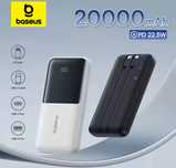 Power Bank Baseus Lipow Dual-Cable de 20000mAh C/Display Digital-Novo
