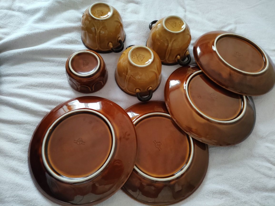Ceramika porcelit Pruszków bulionowka, flaczarka nostalgia brązy