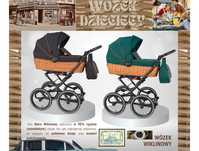 NOWY Wózek Dziecięcy Klasyczny Retro 3w1 Wiklinowy z Wikliny Wiklina