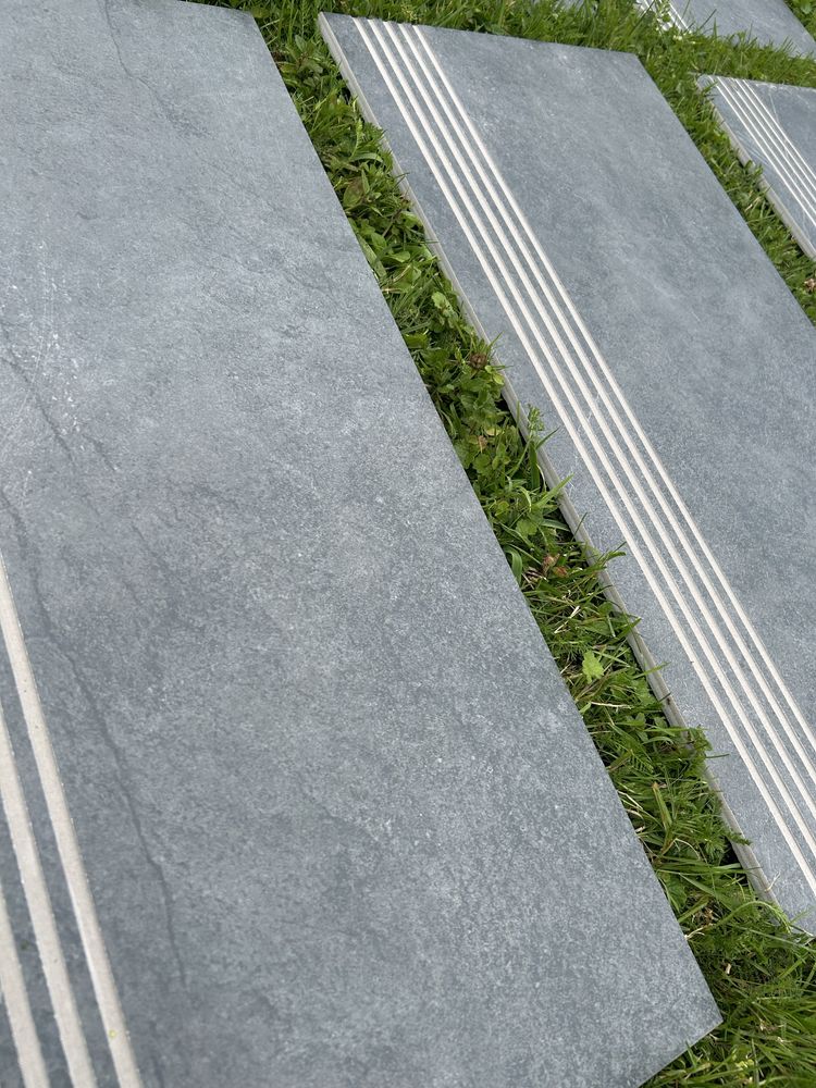 Stargres Pizarra Antracite stopnice 12 sztuk gres jak beton 30/60 mat