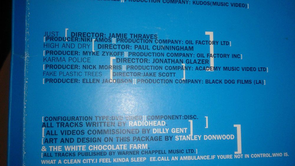 radiohead (7 television commercials) dvd raro