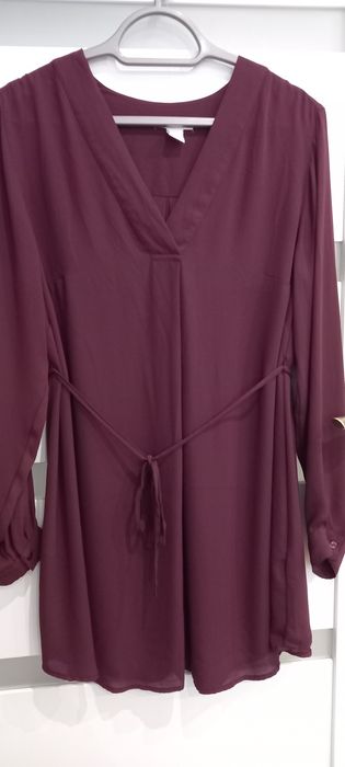 Burgundowa tunika h&m mama rozm M