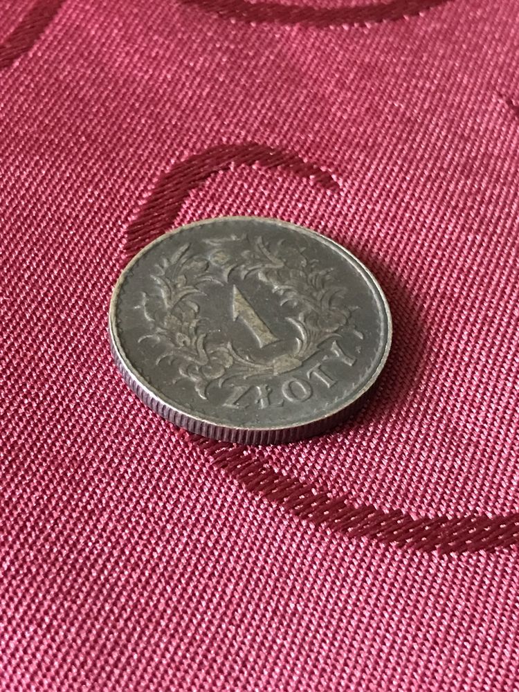 Монета 1 польский злотый 1928 год