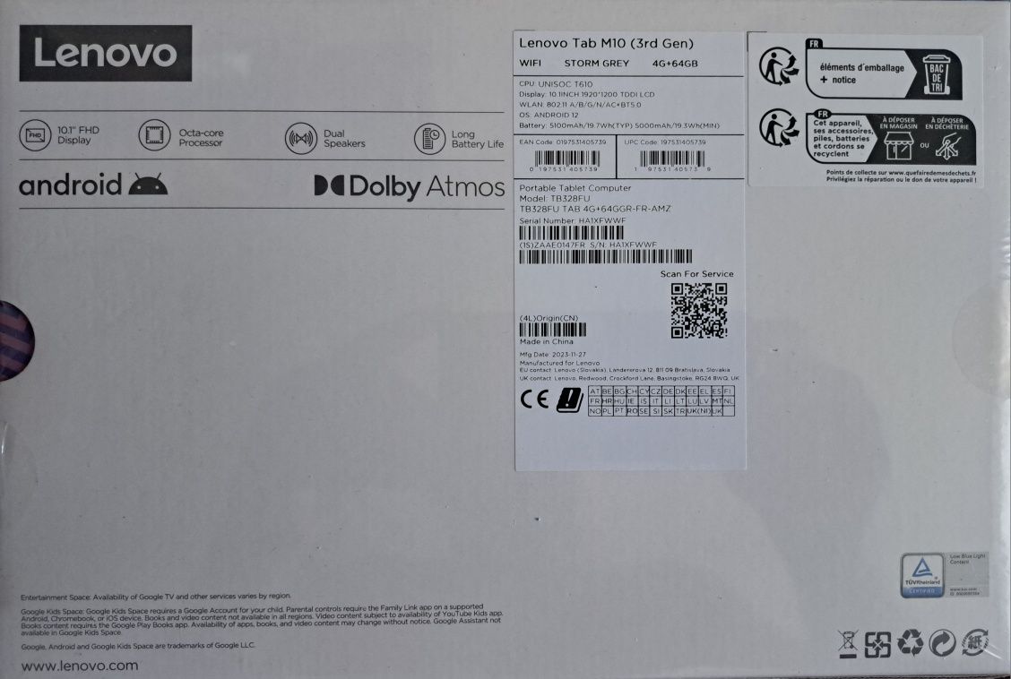 Lenovo Tab M10 4/64GB (3 Gen) Колір Сірий
