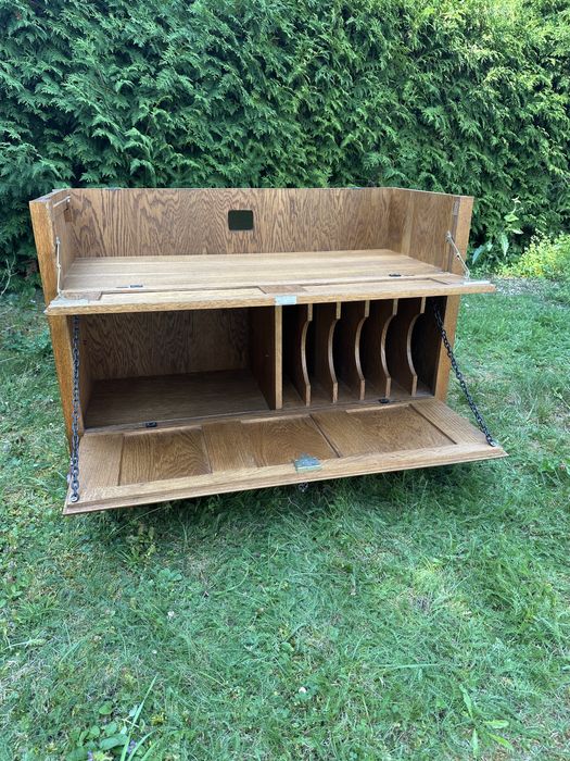 Drewniana masywna skrzynia szafka RTV antyk