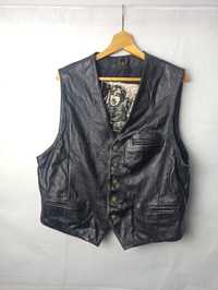 Vintage 90s Vest The Flying Jacket distressed kurtka skórzana