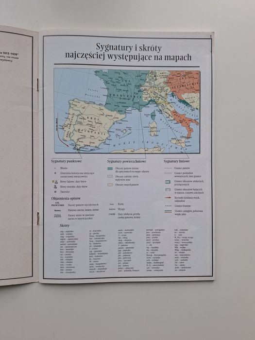 Atlas historyczny, szkoła średnia