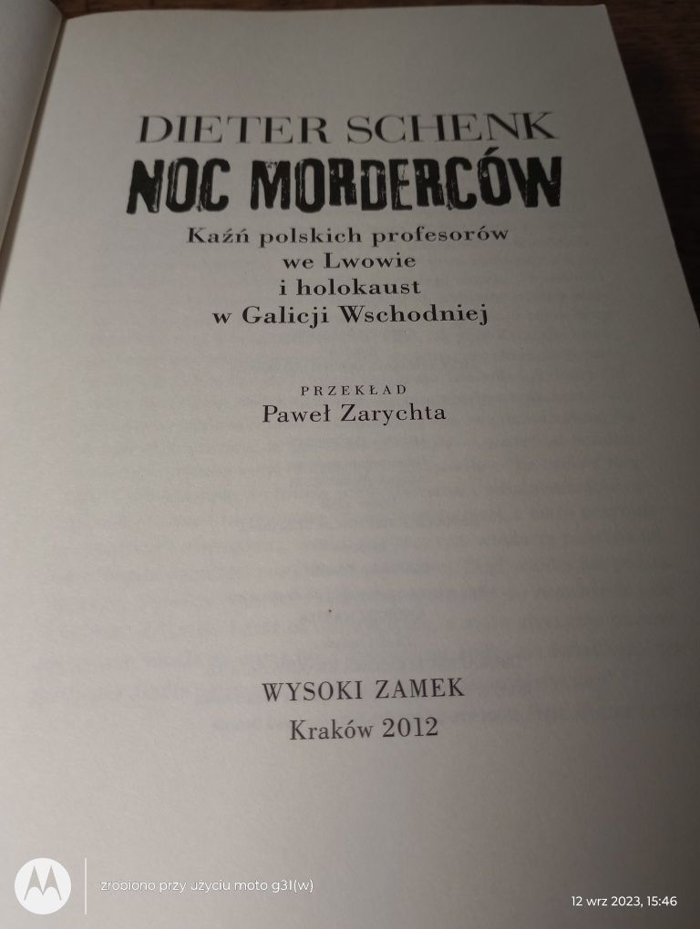 Noc morderców. Dieter Schenk