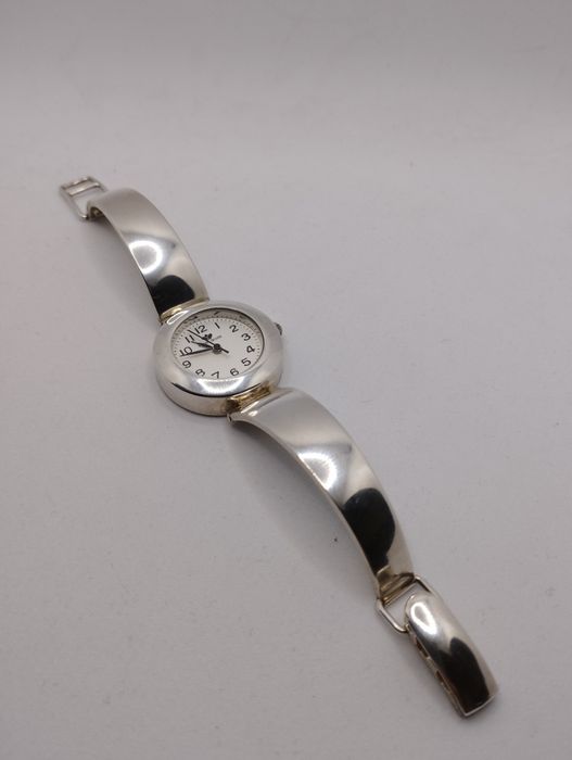 Srebrny damski zegarek, na baterie, próba 925