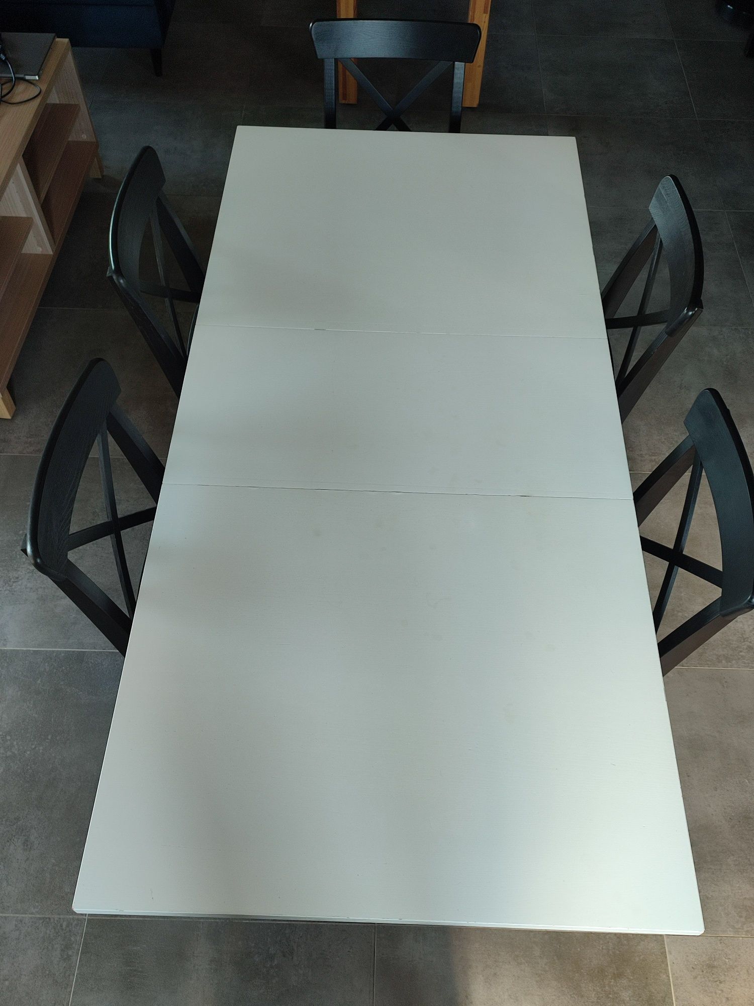 Stół rozkładany biały drewniany