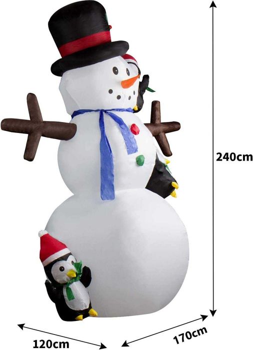 Boneco de neve insuflável de Natal LED, novo