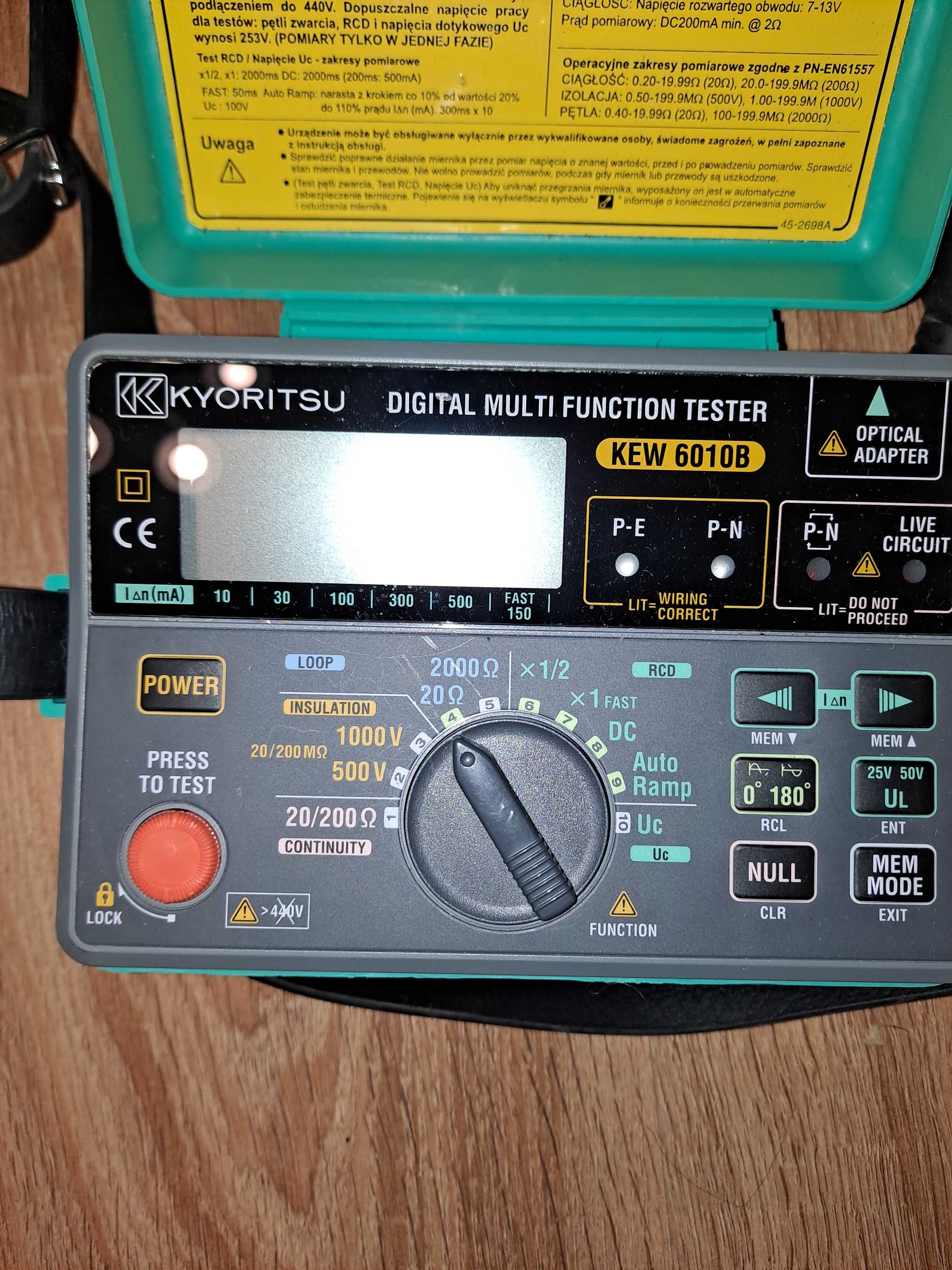 Wielofunkcyjny miernik instalacji elektrycznych KEW 6010B