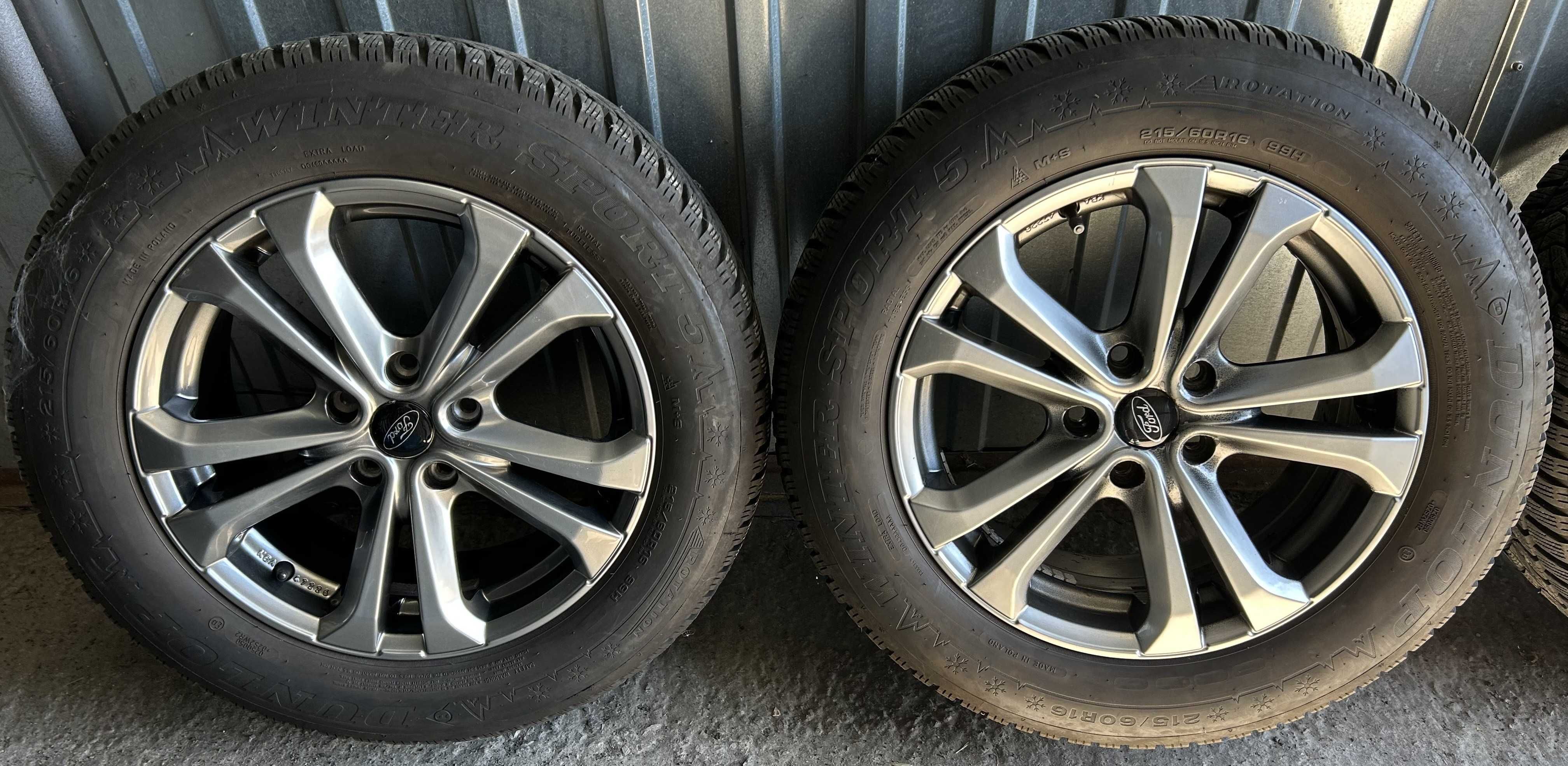 Ford 16" 5x108, ET47, 7" + opony 215/60 R16 zima