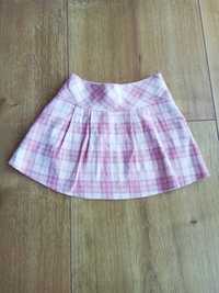 Nowa spódniczka spódnica w kratę pudrowy róż 92-98 George