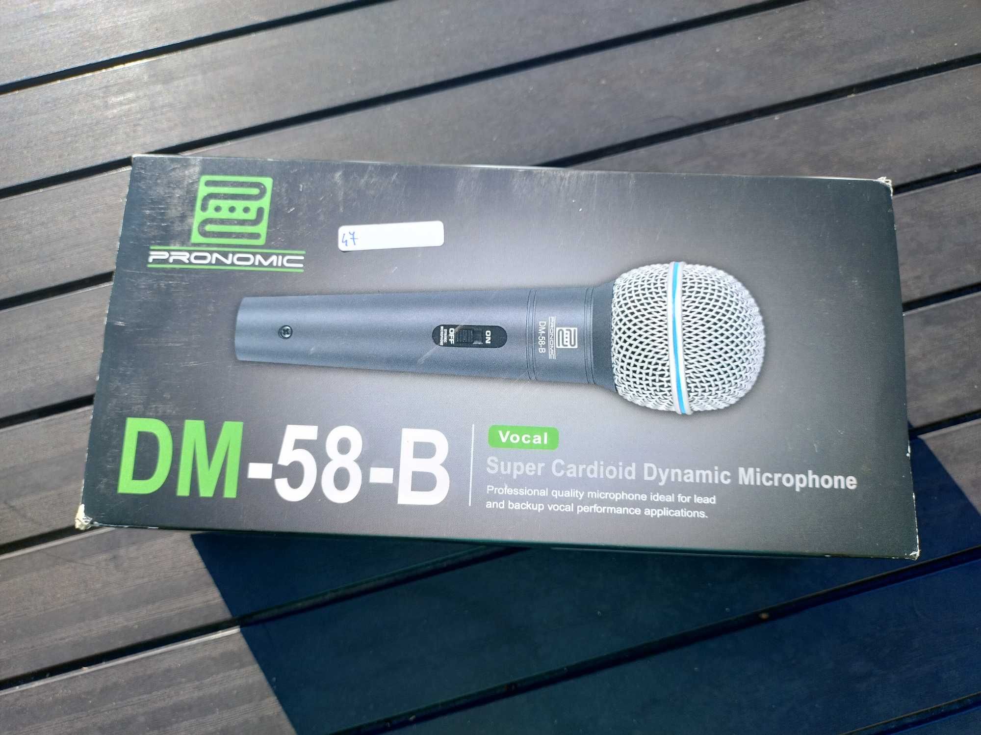 Mikrofon dynamiczny PRONOMIC DM-58-B, wokalny, DJ