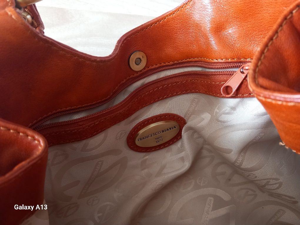 Francesco Biasia duza torebka vintage skora
