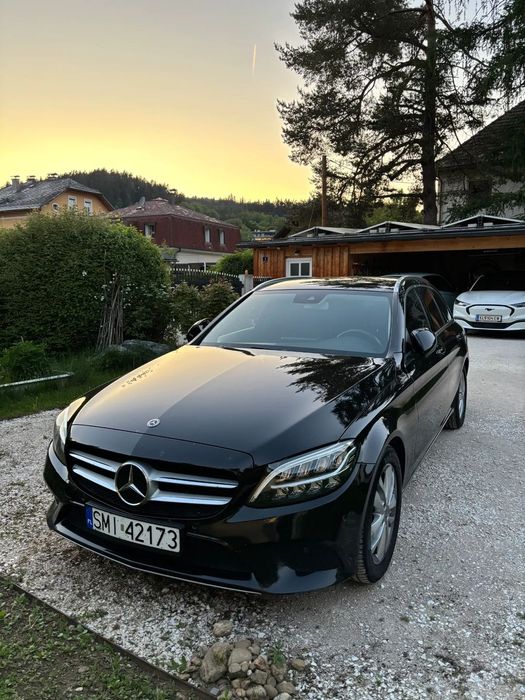 Mercedes-Benz Klasa C C220d, bezwypadkowy, serwis ASO, hak, Distronic+, BLIS, 217KM 480NM