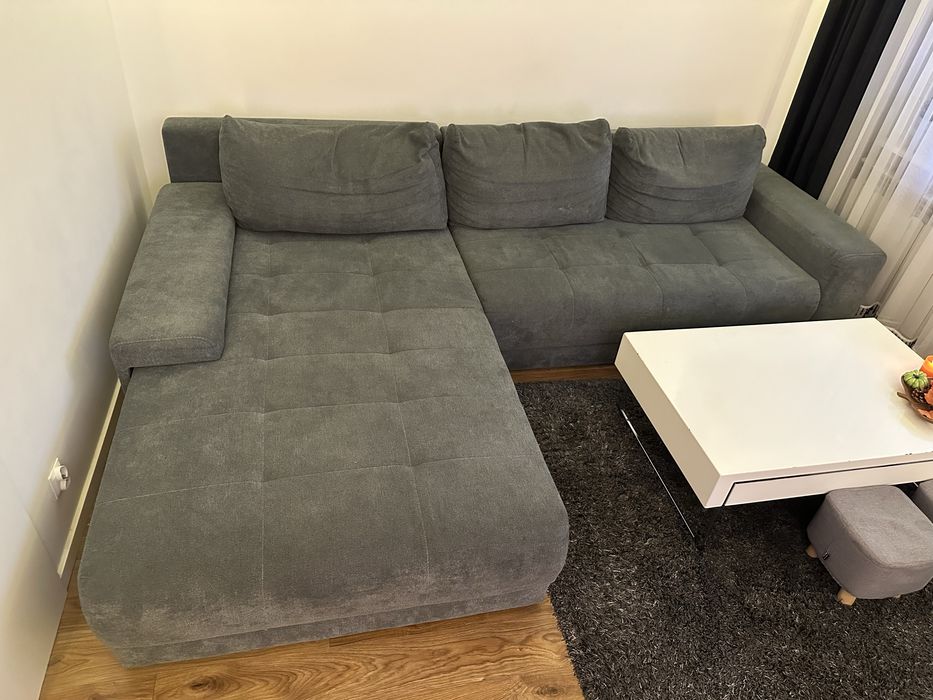 AZURRO NEW Narożnik duży rozkładany grafitowy