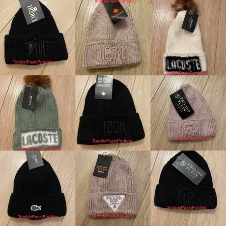 Nowe czapki zimowe PP , Lacoste , ICON.