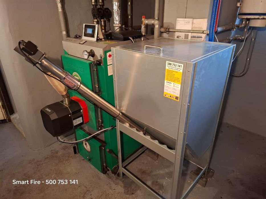Układ podający pellet do pieca kotła Kipi 10 kW Rotary Kosz sterownik