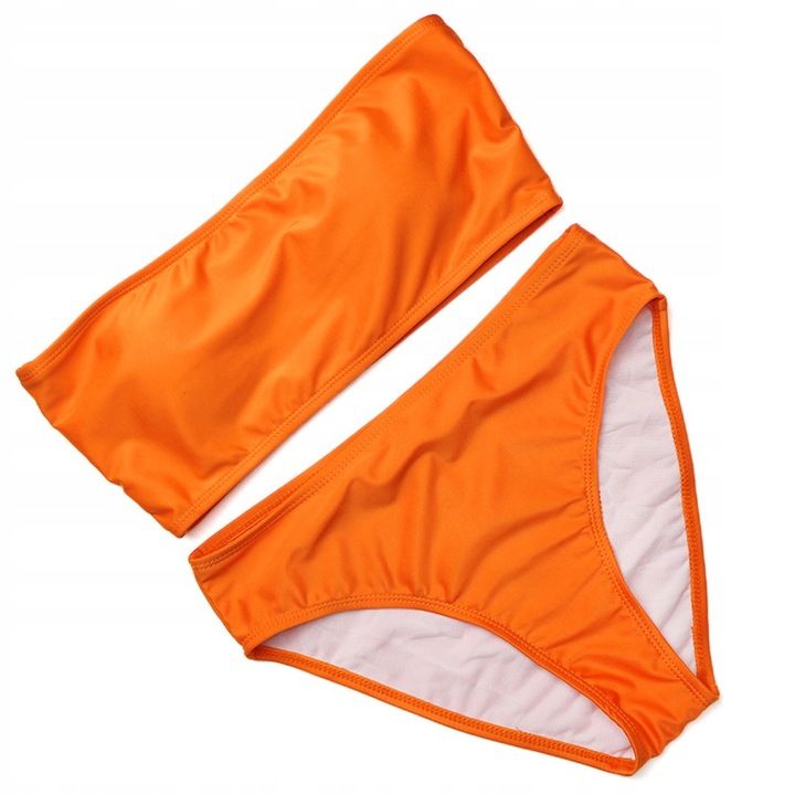 Strój Kąpielowy Dwuczęściowy Sexy Bikini Majtki Wysoki Stan Opaska Kol