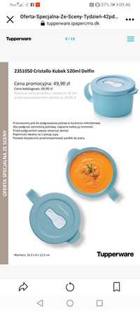 Cristallo kubek 520ml Delfin do mikrofali i przechowywania Tupperware