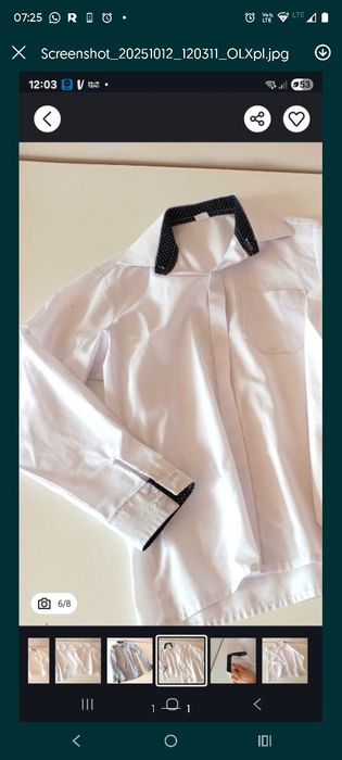 Koszula chłopięca dla chłopca 134 cm biała gładka