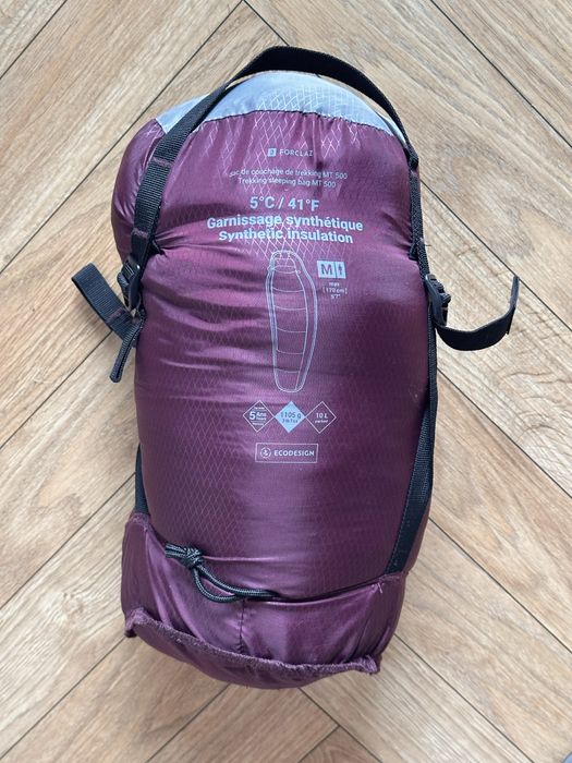 Śpiwór Forclaz 500 - bordowy - 1 używany