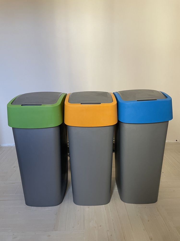 Kosze na śmieci 50 l x 3 150 l  Curver FLIP BIN