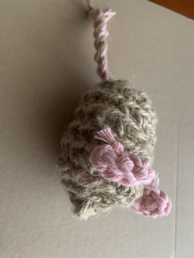 Myszka zabawka dla kota Handmade kocimietka