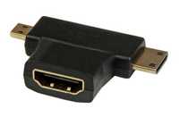 Adapter 2w1 gniazdo HDMI wtyk MicroHDMI MiniHDMI * Video-Play